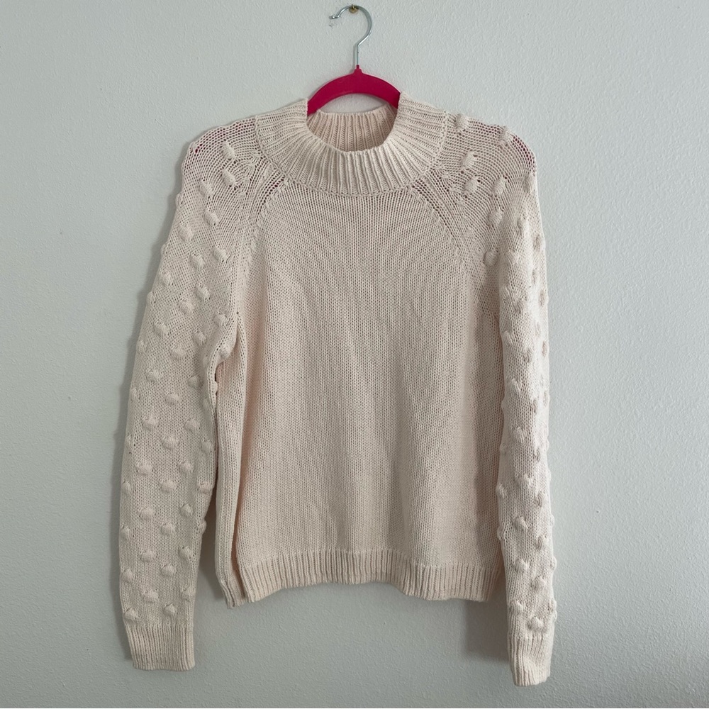 Vince Camuto cream polka dot sleeve sweater